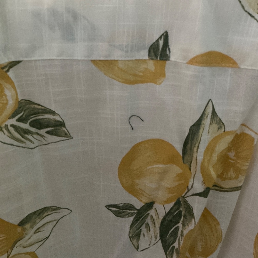 Foxcroft Lemon Print Tunic-Length Button-Down Shirt, 18W, NWT - Picture 6 of 6